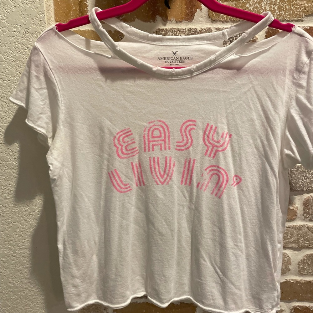 White shirt with cut outs